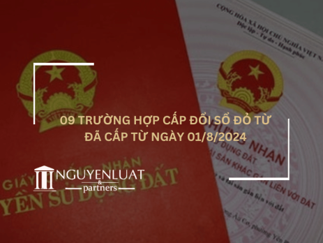 09 trường hợp cấp đổi Sổ đỏ từ đã cấp từ ngày 01/8/2024